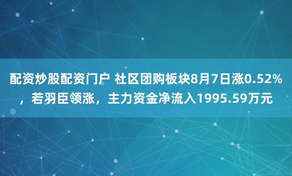 配资炒股配资门户 社区团购板块8月7日涨0.52%，若羽臣领涨，主力资金净流入1995.59万元